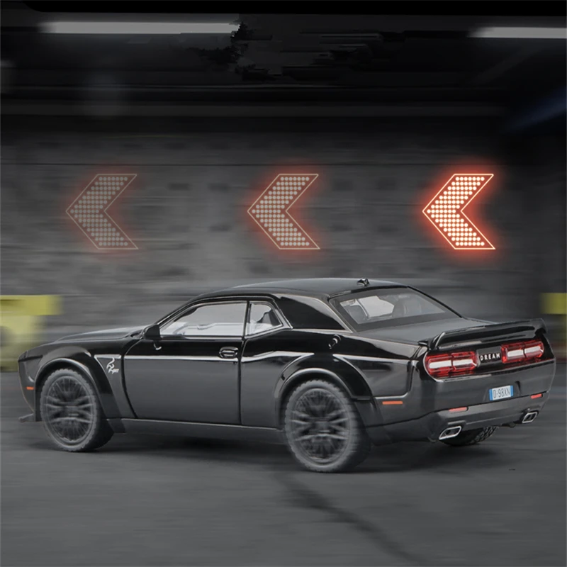 1:32 Dodge Challenger SRT Liga Musle Modelo de Carro Diecasts Metal de Carro esportivo do Modelo de Simulação de Som Luz Coleção de Brinquedos de Presente
