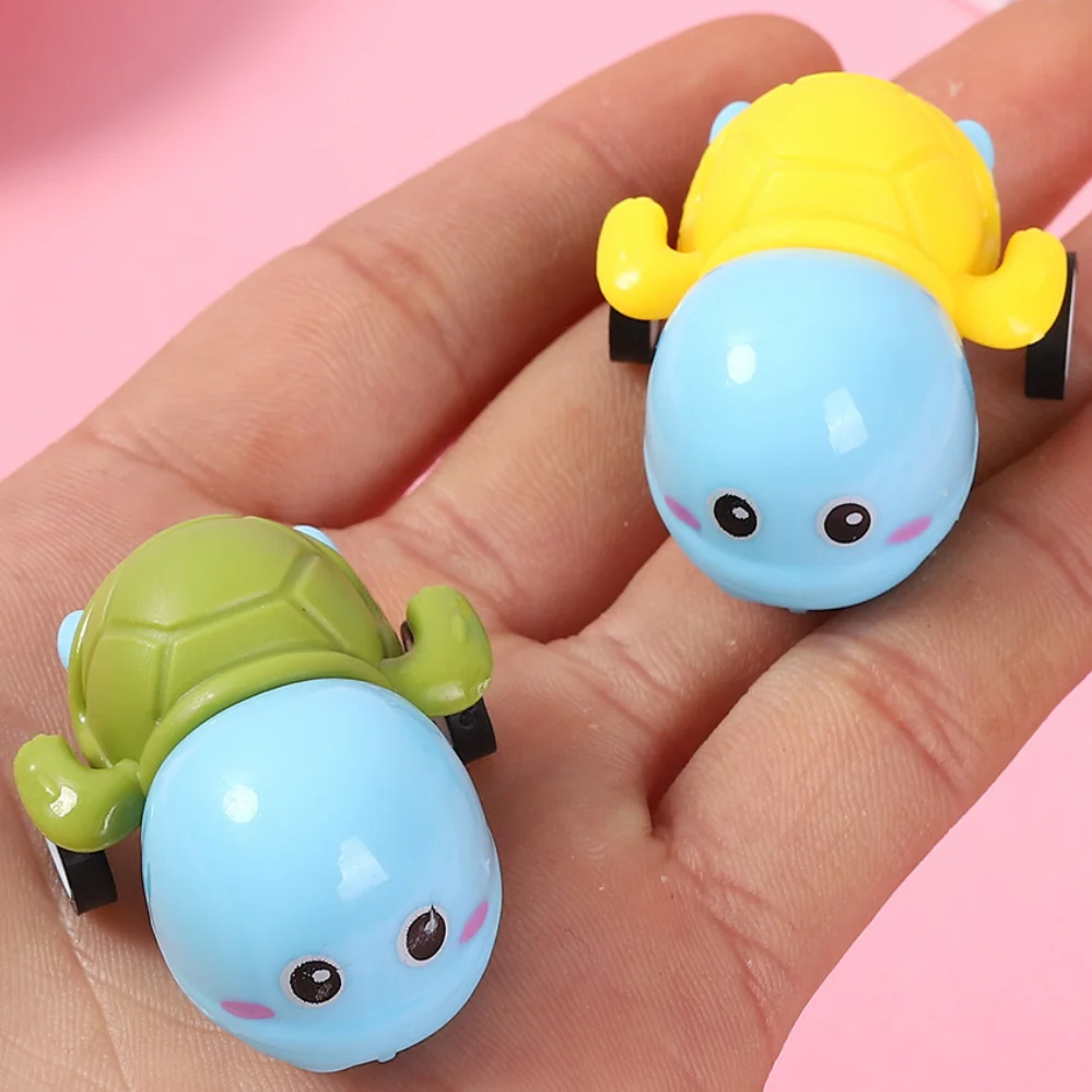 5PCS Mini Recuo de Tartaruga Bonito Plástico Animais dos desenhos animados de Inércia Puxar de Volta Modelo de Carro Engraçado para Crianças Mini Brinquedo de Menino E de Menina de Presente