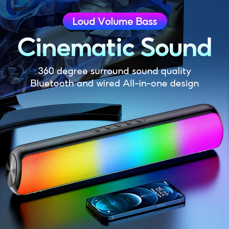 Aolon J18 JD-RGB alto-Falante Bluetooth Bass original sem Fio de alto-Falante TV Home altifalantes Para computador de alto-falantes alto-Falante Bluetooth