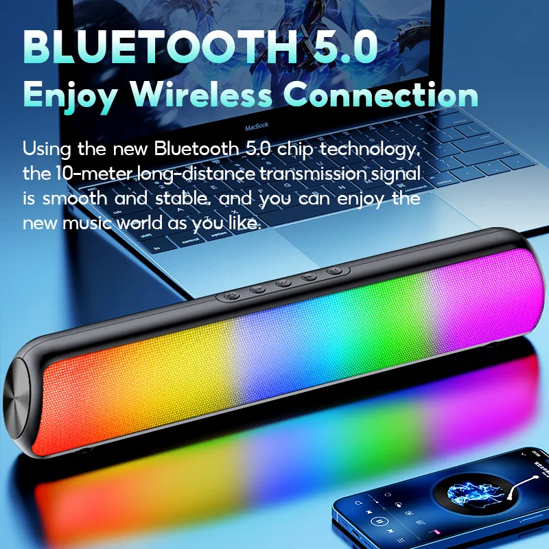Aolon J18 JD-RGB alto-Falante Bluetooth Bass original sem Fio de alto-Falante TV Home altifalantes Para computador de alto-falantes alto-Falante Bluetooth