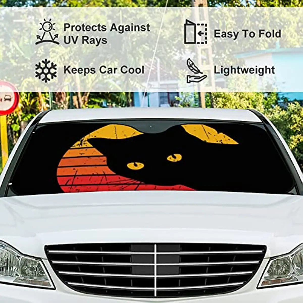 Cat Daddy pára-brisa do Carro pára-Sol Portátil Viseira de Sol Tampa do Acordeão de Dobramento Janela, Protetor solar Proteger Contra os Raios UV Calor Insu