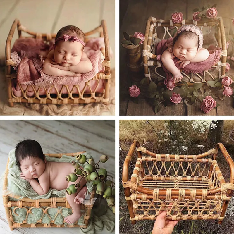 Fotografia de recém-nascido Adereços cadeiras de Bebé, Sofás Fotografia Acessórios para Bebe Foto Retro Tecido Cesta Bebê Atirar Posando Adereços