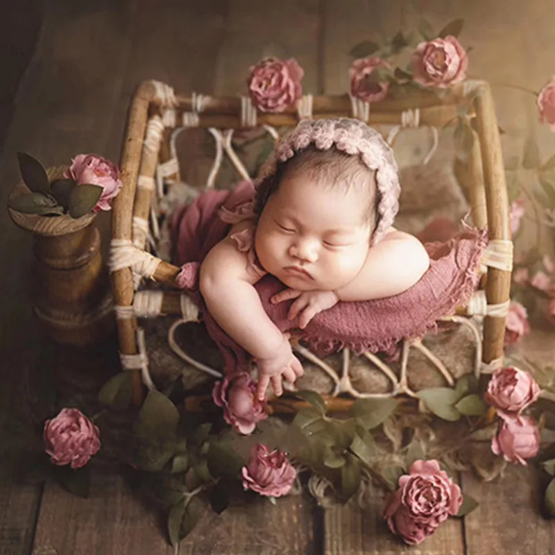 Fotografia de recém-nascido Adereços cadeiras de Bebé, Sofás Fotografia Acessórios para Bebe Foto Retro Tecido Cesta Bebê Atirar Posando Adereços
