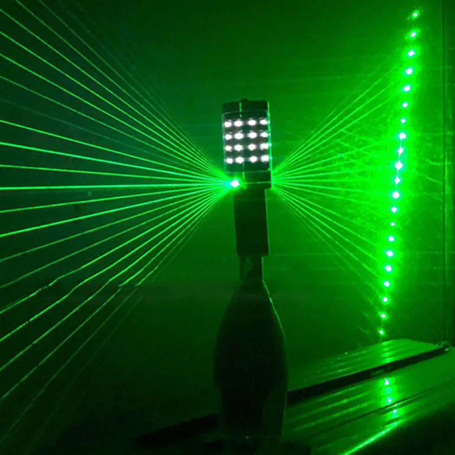 LED Strobe Baton Com 2 Cabeça do Laser de Luz Rechargeble Garrafa de espumante Vara de Piscamento Garrafa de Serviço Sparklers Barra de Luz Decoração