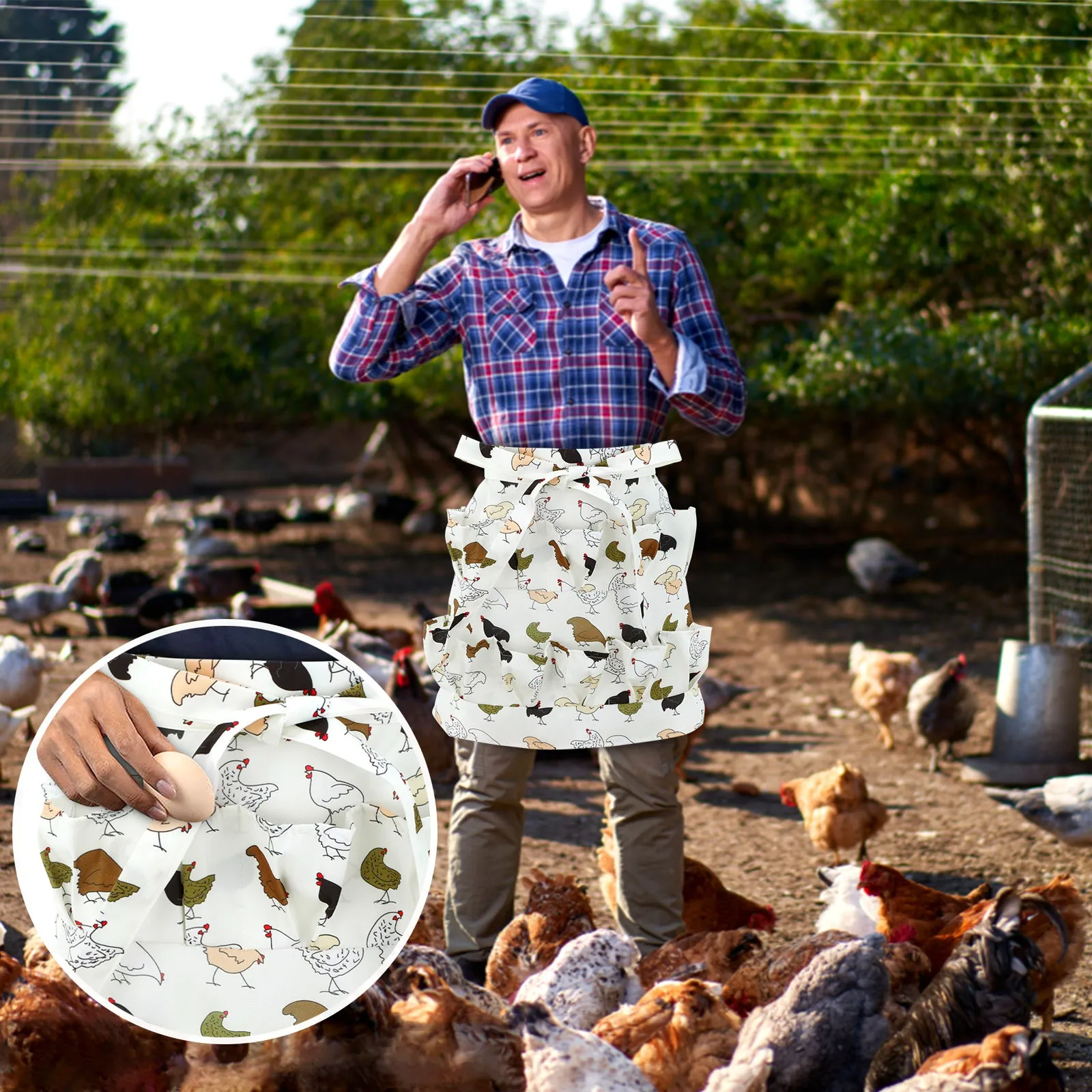 Multi-bolso de Recolha de Ovos, Colheita Aventais granja de frangos de Trabalho Avental de Ovos de Ganso Coleção de Aventais Aventais para a Mulher aventais