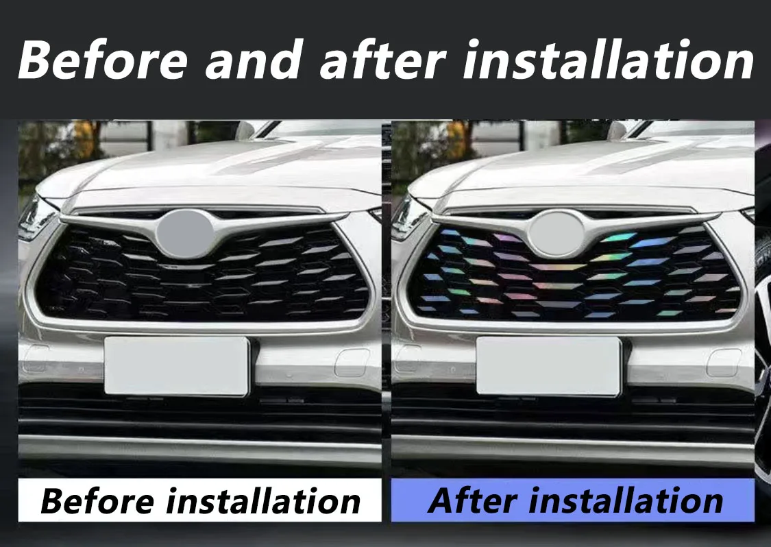 para a Toyota Highlander 4 de 2021 2022 2023 Carro decoração exterior patch, DIY de atualização, modificação de lantejoulas