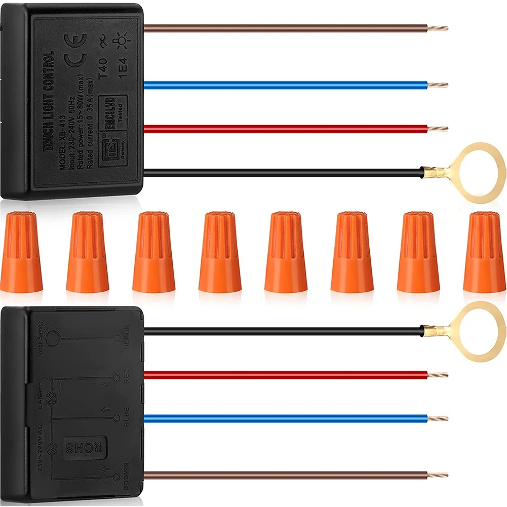 Toque Interruptor de Lâmpada 2 Pack Toque a Lâmpada do Módulo de Controle para Dimmable Lâmpadas de LED Interruptor de Lâmpada de Substituição Kit com Fiação Caps