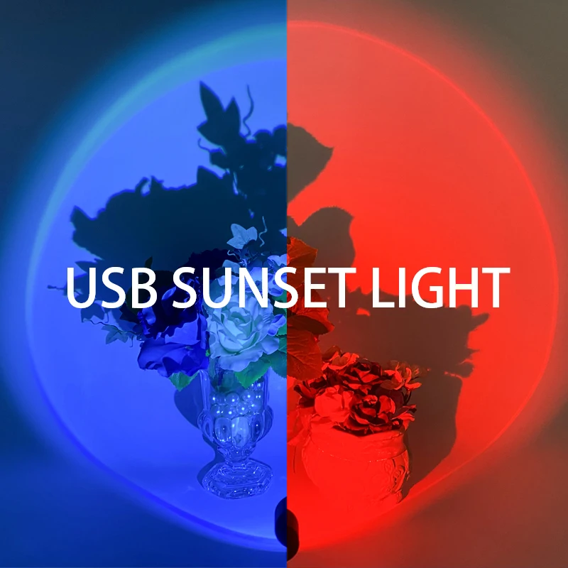 USB pôr do Sol da Lâmpada do Projetor TikTok Atmosfera Lâmpada Romântico da Noite do DIODO emissor de Luz para o Quarto e Café da Loja ao Vivo de Decoração de Parede de Luz